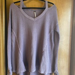 Free people lilac cold shoulder sweater